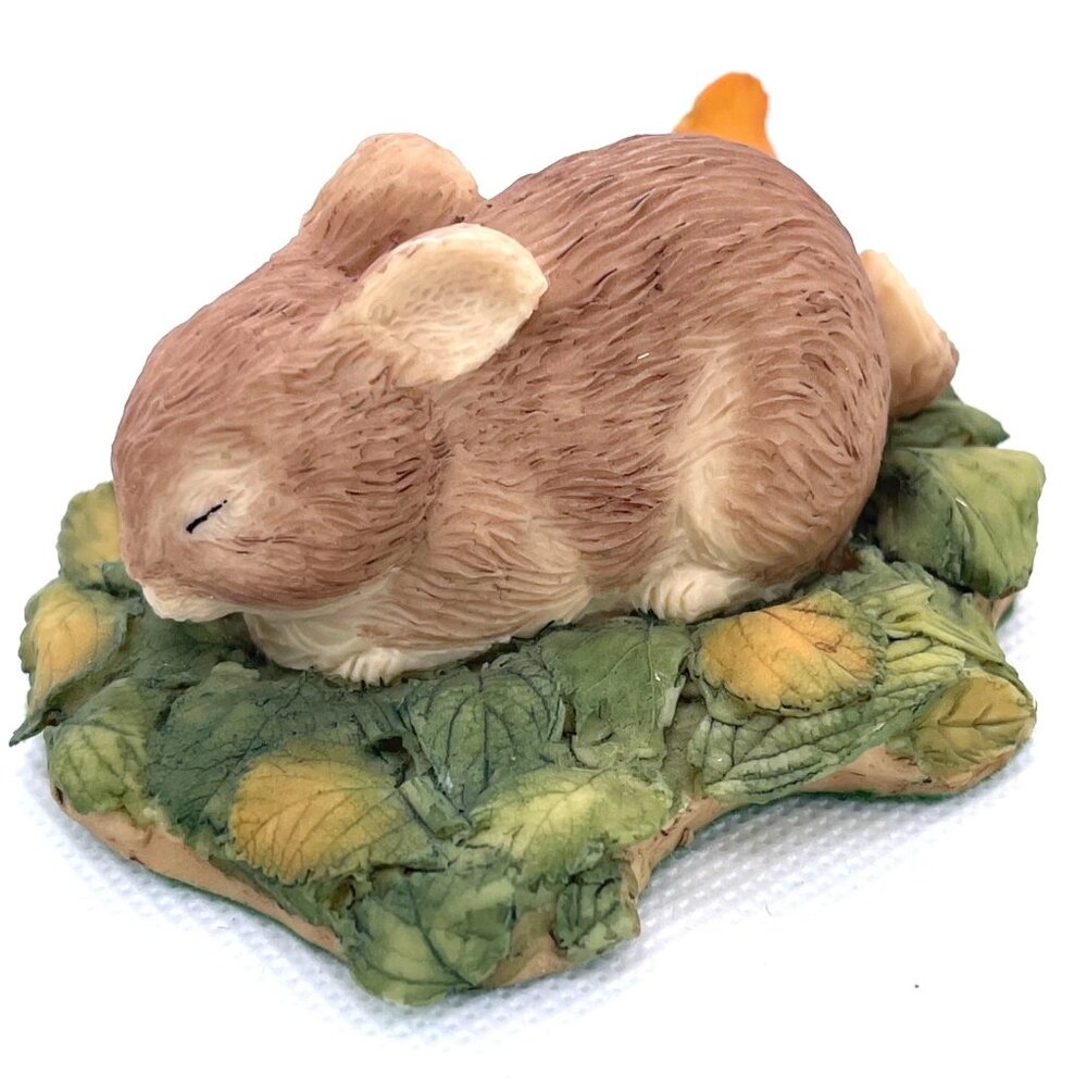 VTG Hand Painted Brown Bunny Rabbit Baby Aynsley MasterCraft Green UK England - Picture 2 of 12
